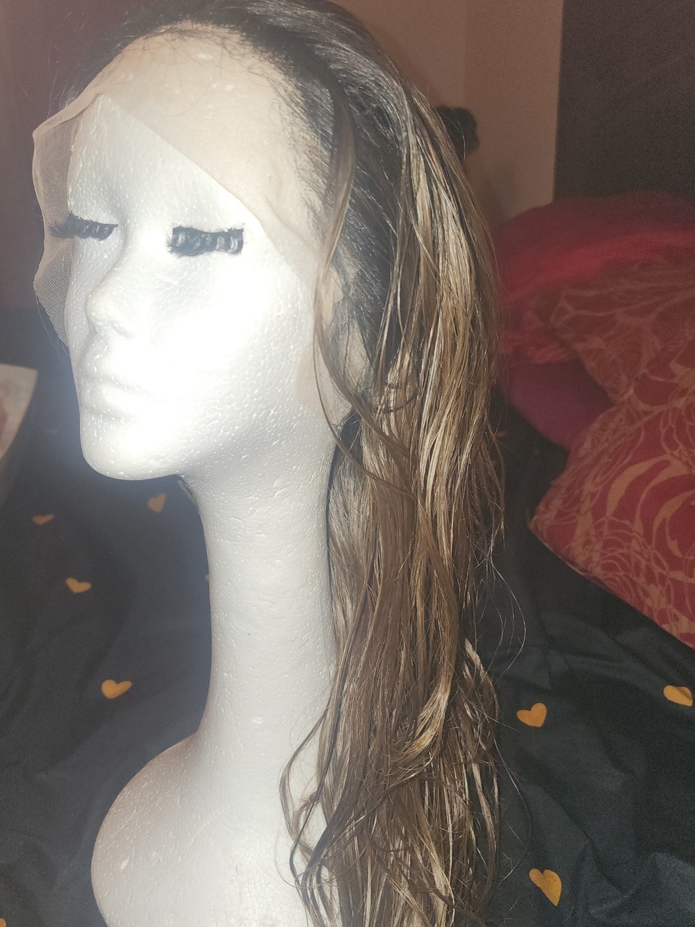 Brown Highlighted Lace Front Women's Wig - Unbranded